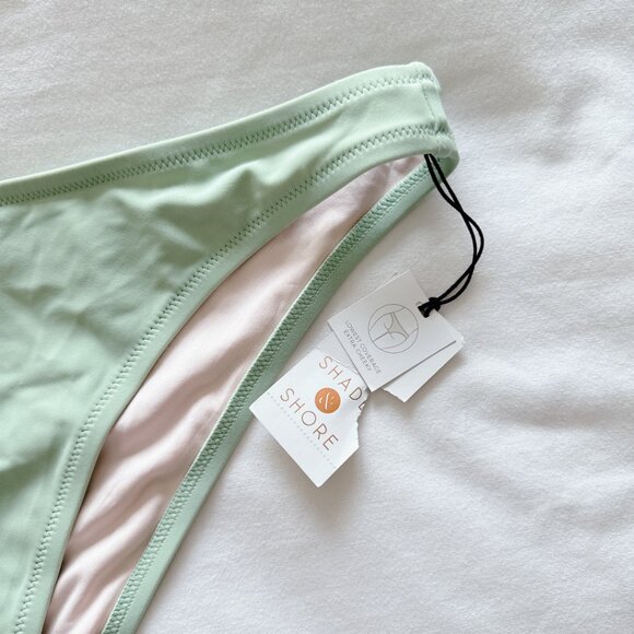 Shade & Shore NWT Sage green lowest coverage extra cheeky bikini bottoms… - Picture 4 of 11